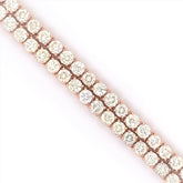 4PT- 13.63 CT. Tennis Necklace 14K Rose Gold (4 Prong) - White Carat - USA